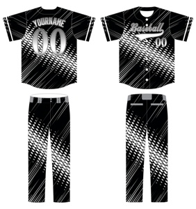 Tenues de baseball personnalisées sublimées pour hommes, ensemble maillot et pantalon à manches courtes, imprimé géométrique, anti-humidité, toutes saisons - Product Image 1