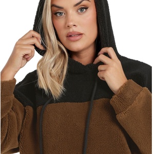 Custom Manufacturers Sherpa Fluffy <b>Fleece</b> Hooded Thick Warm Heavyweight Winter Women's <b>Teddy</b> Jacket Rhinestone Embellishments - Product Image 4