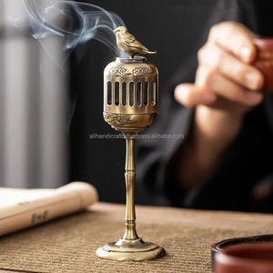 Brûleur d'encens en laiton avec porte-bougie, diffuseur d'aromathérapie, support décoratif - Product Image 3
