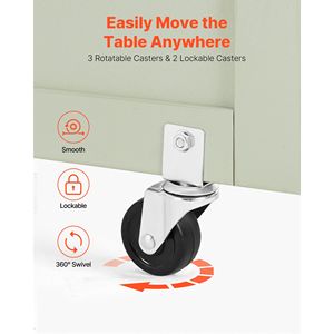 Compact Multipurpose <b>Folding</b> Sewing Machine <b>Table</b> with Wheels Wooden Pegs Storage <b>Trays</b> and Shelf-Home Furniture - Product Image 4
