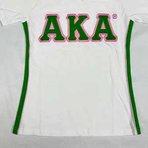 AKA <b>White</b> Premium <b>Shirt</b> Women Greek Letter Printed High Quality Fabric Comfortable Fit Casual Crewneck Top - Product Image 4