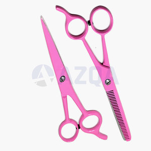Ciseaux de barbier professionnels pour droitiers avec repose-doigts argenté, outil de coupe de cheveux pour salon de coiffure - Product Image 6