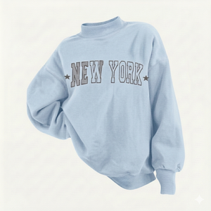 Sudadera de invierno oversize para mujer con cuello simulado, estilo urbano, 100% algodón, estampado frontal personalizado, venta al por mayor de fábrica - Product Image 5