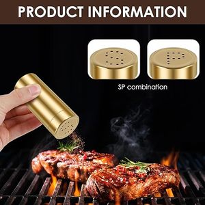 Juego de Salero y Pimentero de Acero Inoxidable Chapado en Oro de Alta Calidad para Cocina, Mesa de Comedor, Restaurante y Hotel, Venta al Por Mayor OEM - Product Image 3