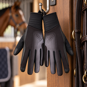 Gants d'équitation d'hiver personnalisés de haute qualité, fabriqués directement en usine, avec logo, confortables, en polyester et cuir, unisexes, avec option OEM. - Product Image 2
