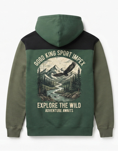 Sudadera con Capucha para Hombre, Personalizable con Logotipo OEM, Invierno, Alta Calidad, 350g, Diseño Gráfico en Bloques de Color, Felpa, para Exteriores, Fabricación al por Mayor - Product Image 2