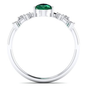 แหวนมอสซาไนต์ทองคำแท้ 14K 18K ดีไซน์ดั้งเดิมจาก REYES คุณภาพสูง รูปทรงลูกแพร์ 0.75 กะรัต พลอยมรกต ของขวัญเครื่องประดับสำหรับผู้หญิง - Product Image 4