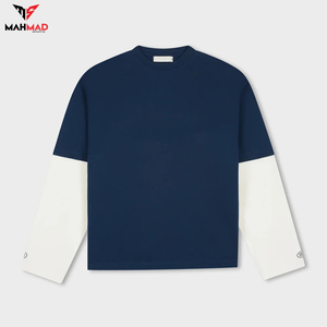 Custom Drop Shoulder <b>T</b> <b>Shirt</b> Heavyweight Cotton Double Layer Cotton Made Long Sleeve <b>T</b>-<b>Shirt</b> for <b>Men</b> - Product Image 1