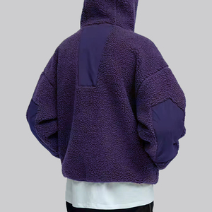 Sweat à capuche en fausse fourrure avec logo personnalisé OEM Sweat-shirts à capuche épais et surdimensionné Pull-over Sweat à capuche en polaire Sherpa lourd pour hommes - Product Image 3
