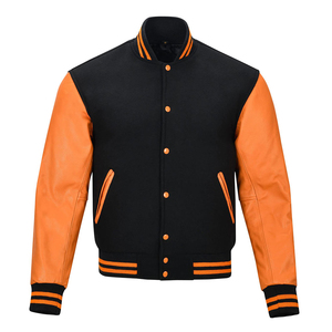 Wholesale Manufacturer <b>Men</b> Varsity <b>Jackets</b> Customized Logo Printing Letterman <b>Jackets</b> Baseball Streetwear Style <b>Leather</b> <b>Jackets</b> - Product Image 1