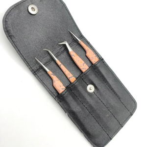 Juego de Pinzas Personalizadas con Recubrimiento en Polvo para Extensiones de Pestañas, Agarre de Diamante, Puntas Afiladas, Acero Inoxidable de Alta Calidad, Antiestático, 11 cm - Product Image 3