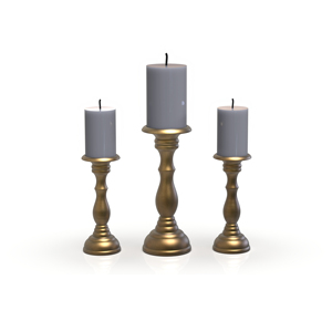 <b>Brass</b> <b>Candlestick</b> <b>Holder</b> Set of 3 Traditional Design for Home Decoration Durable Metal Candle Stand - Product Image 1
