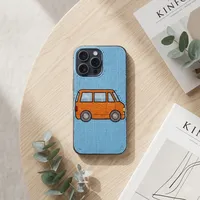 Sarung Ponsel Bordir Manik-manik untuk Apple iPhone, Latar Belakang Biru Muda, Aksesori Mode Modern untuk Kerajinan Sulaman