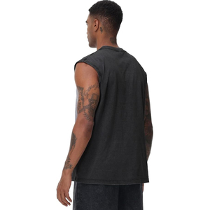 Camiseta sin mangas informal de algodón liso para hombre, transpirable, para verano, para gimnasio, servicio OEM personalizado - Product Image 3