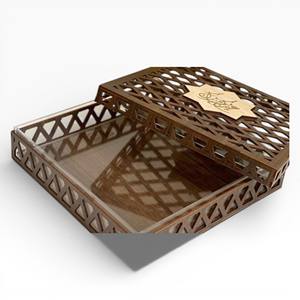 Caja de chocolate de madera y acrílico premium con diseño de caligrafía árabe, caja de exhibición de lujo para dulces, para decoración del hogar. - Product Image 4