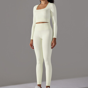 ชุดโยคะคุณภาพสูงสั่งทำพิเศษสำหรับผู้หญิง ยี่ห้อ Cy2k ชุดออกกำลังกาย 2 ชิ้น เสื้อชั้นในกีฬาและกางเกงเลกกิ้ง ชุดออกกำลังกายสำหรับผู้หญิง - Product Image 5