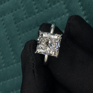Bague de fiançailles en or blanc 8K avec diamant de laboratoire étincelant, certifiée IGI, pour collection de cadeaux d'anniversaire - Product Image 5