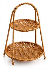 Ensemble de plateaux de service ronds à trois niveaux avec support en bois, design minimaliste, assiettes en pierre noire solide pour les plats de fête - Product Image 4