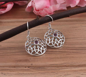 Vintage <b>Red</b> Garnet <b>Drop</b> <b>Earrings</b> 925 Sterling Silver Natural Gemstone Victorian Luxury Wedding Jewelry Women's Wholesale - Product Image 4