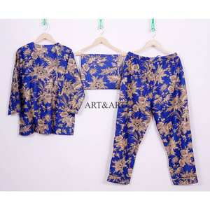 Robe de nuit pour femme, faite à la main, imprimé floral, 100% coton, col rond, ensemble pyjama en pur coton doux, cadeau pour demoiselle d'honneur, pyjama pour femme - Product Image 5