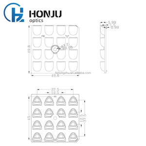 HONJU haute puissance projecteur LED lentille polarisée 30 degrés <span class=keywords><strong>stade</strong></span> PC matériel motif carré Structure plan-convexe - Product Image 6