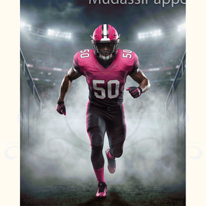 Ensemble d'uniformes de football américain pour hommes rose et noir sans manches col en V anti-humidité ajusté avec numéros d'équipe sublimés 50 - Product Image 5