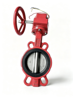 Válvula de mariposa de oblea con interruptor de supervisión accionado por engranaje sin fin, hierro dúctil XD371X-16Q PN16 DN50-DN300 para agua contra incendios