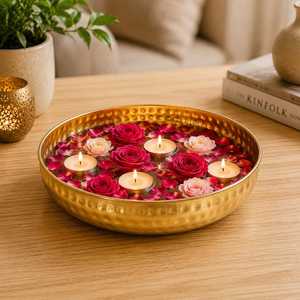 Handmade Brass Decorative Bowl With Hammered Texture For Home Decoration - Product Image 1