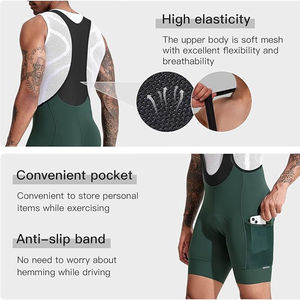 กางเกงปั่นจักรยานชายคุณภาพสูงพร้อมกระเป๋าใส่โทรศัพท์  รับสั่งทำโลโก้ตามแบบ  กางเกงปั่นจักรยานแบบสั้นสำหรับปั่นจักรยานบนถนน - Product Image 6