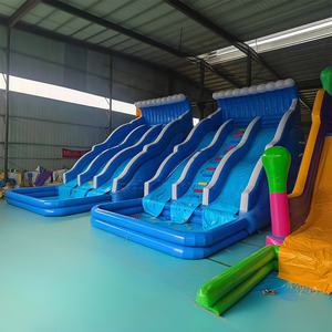 Parc aquatique gonflable à double toboggan Blue Wave commercial avec <span class=keywords><strong>piscine</strong></span>, nouveau design pour la <span class=keywords><strong>location</strong></span> de fêtes dans la cour et les <span class=keywords><strong>vacances</strong></span> d'été - Product Image 3
