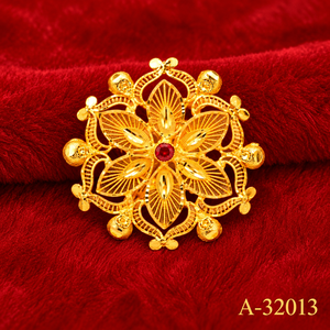 Broche floral plateado con piedra de cristal roja, accesorio de joyería para boda para mujer, A-32010 - Product Image 5