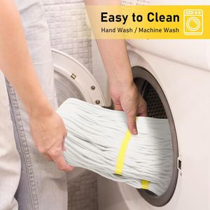 Mop in Cotone Resistente per Uso Commerciale e Industriale, Mop Umido per Pulizia Pavimenti con Manico Lungo in Acciaio Inox per Casa e Cucina - Product Image 4