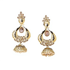 Jhumki classique plaqué or 8699 Lct - Product Image 1