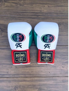 Customized No Boxing No Life Canelo White Red Green Real Cowhide Leather Boxing Gloves Mexican Style Lace-Up Lightweight - Product Image 6