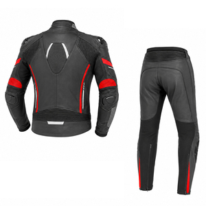 2026 Black Red Leather Motorcycle <b>Jacket</b> and Pants Set Protective Racing Riding Suit <b>Biker</b> Gear for Men Women - Product Image 4