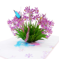 Tarjeta de Felicitación 3D con Flores para Cumpleaños, Diseño Moderno y Multifuncional, Artesanía en Papel, Diseño Personalizado de Vietnam, al Mejor Precio