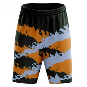 Shorts décontractés pour hommes à taille élastique, à séchage rapide, à carreaux rouges et jaunes, 100 % polyester, imprimé par sublimation - Product Image 5