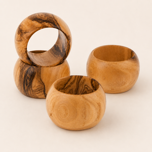 Handcrafted Natural Wood <b>Napkin</b> Rings Set of 4 Table Decor for Weddings <b>Parties</b> and Elegant Home Dining Gifts In Lowest Price - Product Image 1