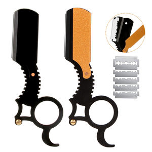 Superior Quality Professional Ring Barber <b>Razor</b> Beard Hair Cutting Stainless Steel <b>Single</b> <b>Blade</b> Lightweight Barbershop Use - Product Image 1
