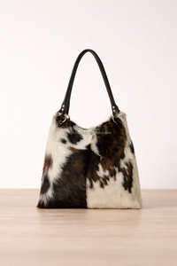 Bolso Tote Grande de Cuero Genuino con Pelo de Vaca, Color Sólido, con Cierre de Cremallera y Bordado para Mujer LHTB-0013 - Product Image 6