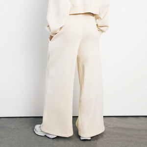 Custom <b>Women's</b> Off <b>White</b> Wide Leg Sweatpants Casual Polyester Cotton Loose Fit Oversized <b>Joggers</b> Wholesale OEM <b>Joggers</b> For <b>Women</b> - Product Image 2