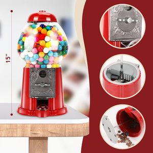 Distributeur de bonbons commercial rouge de 15 pouces, à clé, avec support, machine à chewing-gum à monnayeur - Product Image 4