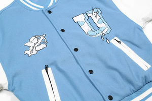 2026 OEM Personnalisé Deux Couleurs Blousons Homme en Cuir avec Patchs Brodés en Chenille Style Streetwear Letterman Varsity - Product Image 4