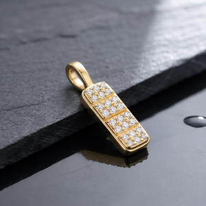 Wholesale Selling 14K <b>Solid</b> <b>Gold</b> Iced Bar Pill <b>Pendant</b> Dainty Chunky Custom Charm Natural Diamonds Trendy Fine Jewelry Necklaces - Product Image 2