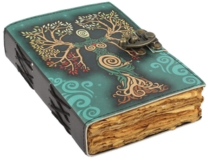 Libro de Hechizos de Cuero con Cierre de Hebilla, Diseño Árbol de la Vida y Madre Tierra, Regalo para Planificador - Product Image 1