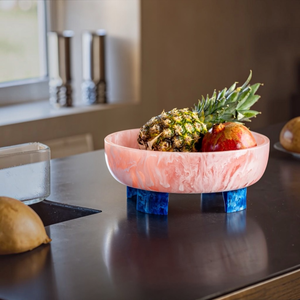 Tazón de Resina con Efecto Mármol Rosa, Resistente al Calor, Sin Recubrimiento, para Servir, Vajilla para Fiestas y Decoración de Mesa de Bodas, Tazón para Frutas y Ensaladas - Product Image 3