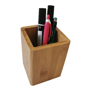 Wholesale Wooden <b>Pen</b> <b>Holder</b> Office School Supplies Multi Function Bamboo Desk Organizer - Product Image 1
