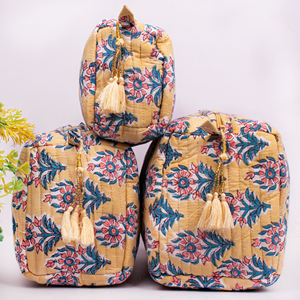 Sac de maquillage matelassé multifonctionnel et écologique pour l'été, unisexe, portable, lavable, avec fermeture éclair, grand format, pour le voyage - Product Image 2