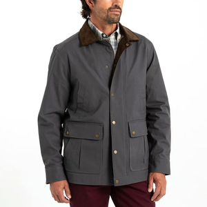 SUQAINA Private Label Plaid Casual Polyester Lined 100% Cotton Waxed <b>Canvas</b> Winter Hunting <b>Jacket</b> Oil Finish Men's - Product Image 2