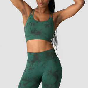 Sujetador deportivo de espalda cruzada para mujer, sublimado, al por mayor, de bajo precio, ligero, de alta elasticidad, sin costuras, de spandex y nailon. - Product Image 3